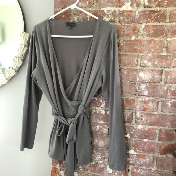 The Limited ,, gray wrap top - Picture 1 of 15